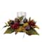 22" Mums with Pomegranate Fall Candle Holder Centerpiece
